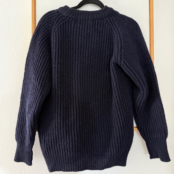 Peter Storm 100% wool made in England Dark Blue Knit Sweater navy - Picture 3 of 5